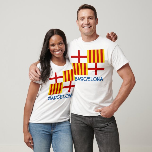 Fahne Red White Yellow Barcelona Nationalistische  T-Shirt (Unisex)