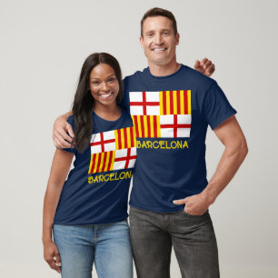 Fahne Red White Yellow Barcelona Nationalistische T-Shirt