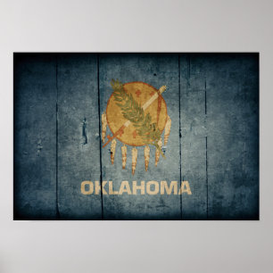 Fahne "Rugged Wood Oklahoma" Poster