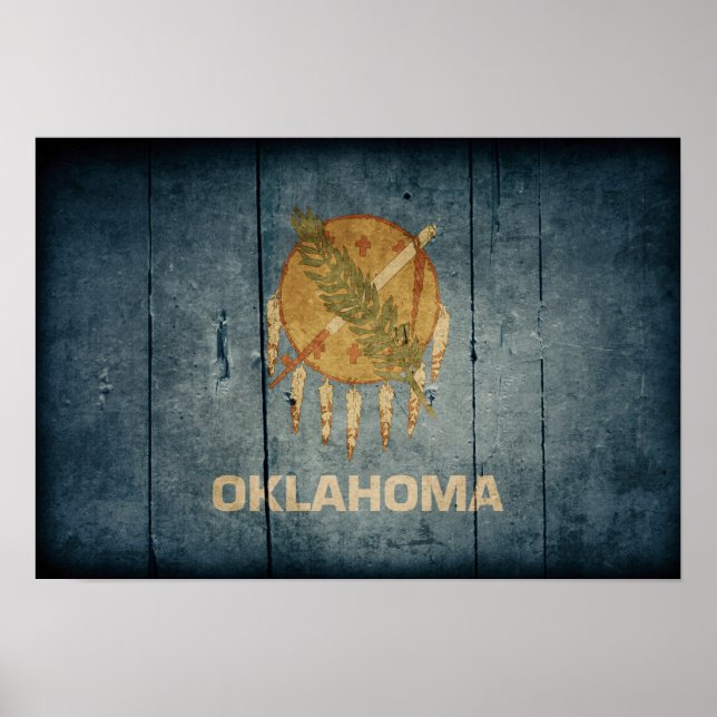 Fahne "Rugged Wood Oklahoma" Poster (Vorne)