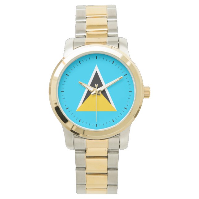 Fahne Saint Lucia Armbanduhr (Vorderseite)