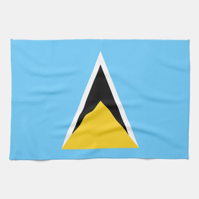 Fahne Saint Lucia Geschirrtuch (Horizontal)