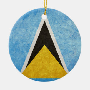 Fahne Saint Lucia Keramik Ornament