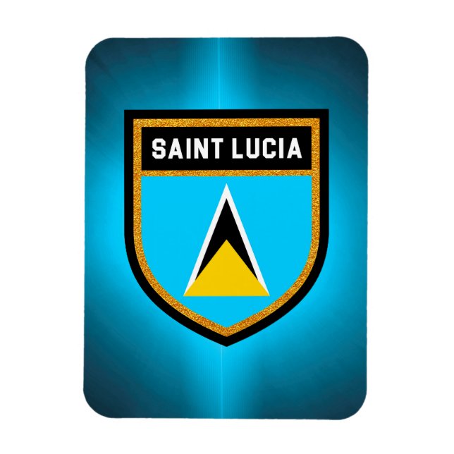 Fahne Saint Lucia Magnet (Vertikal)