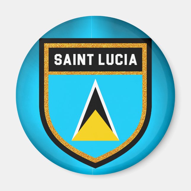 Fahne Saint Lucia Magnet (Vorne)