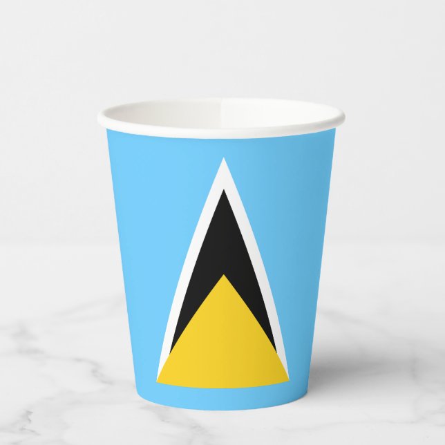 Fahne Saint Lucia Pappbecher (Links)
