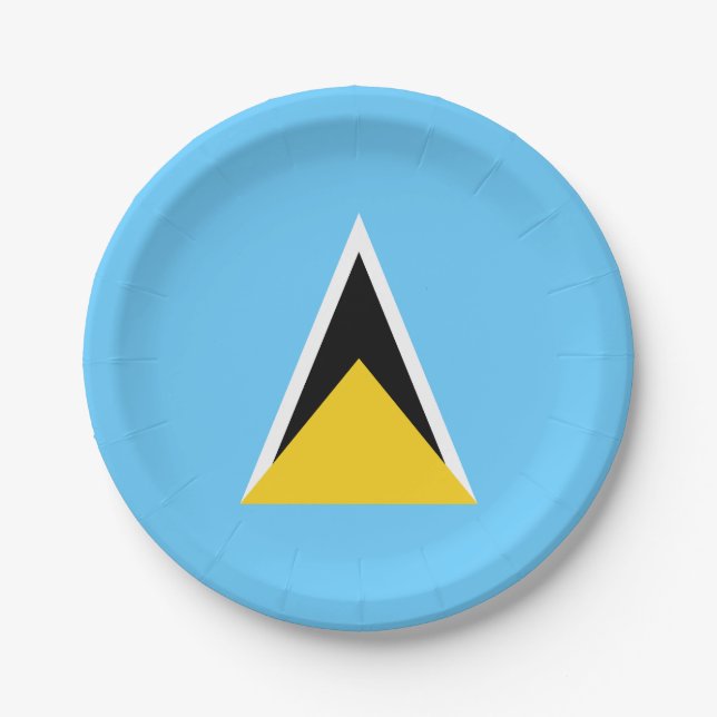 Fahne Saint Lucia Pappteller (Vorderseite)