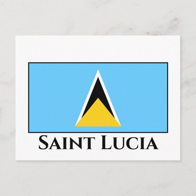 Fahne Saint Lucia Postkarte (Vorderseite)