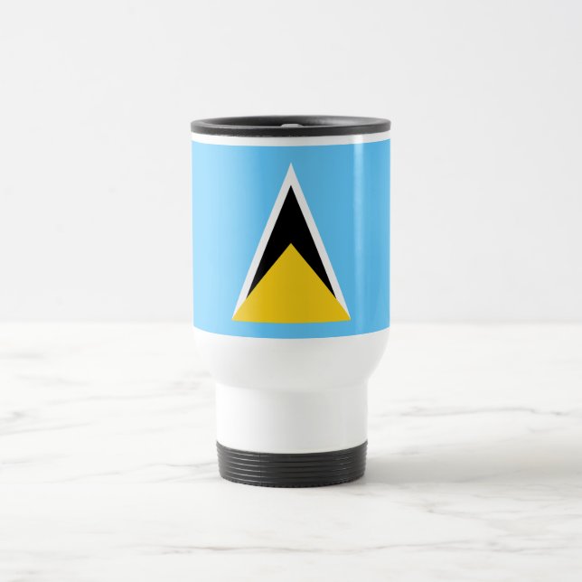 Fahne Saint Lucia Reisebecher (Mittel)