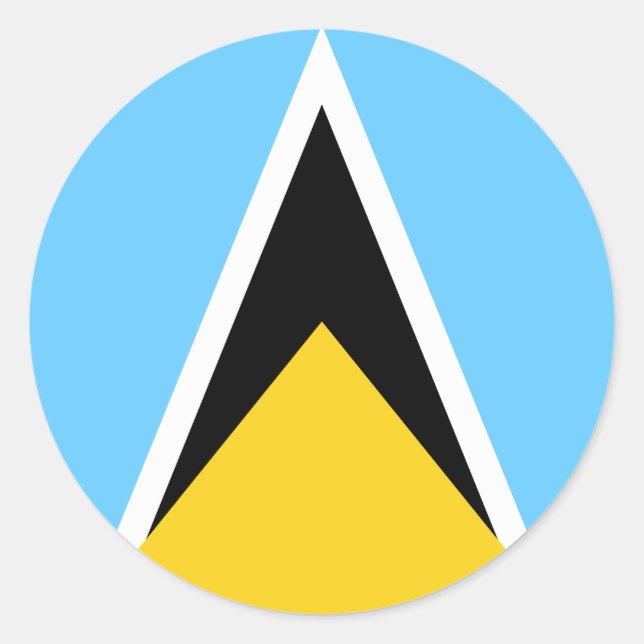 Fahne Saint Lucia Runder Aufkleber (Vorderseite)