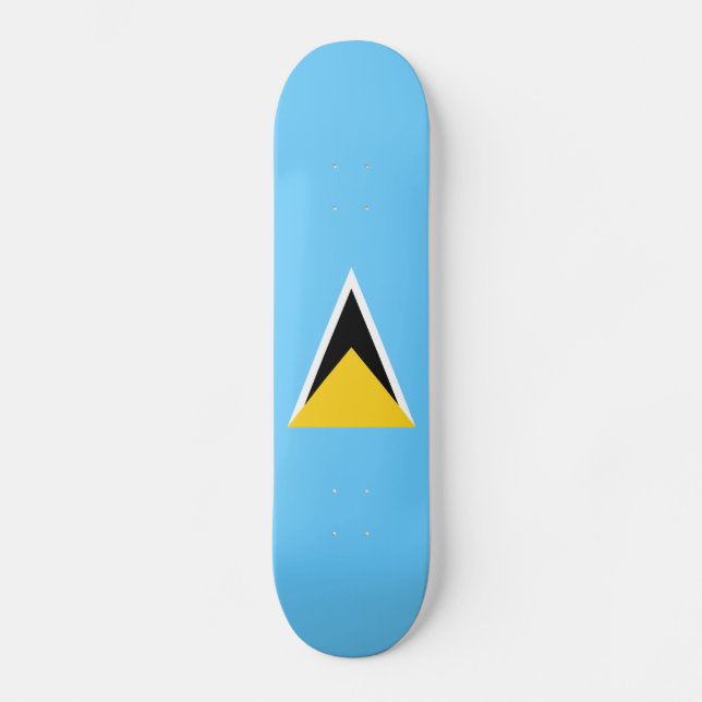 Fahne Saint Lucia Skateboard (Vorderseite)