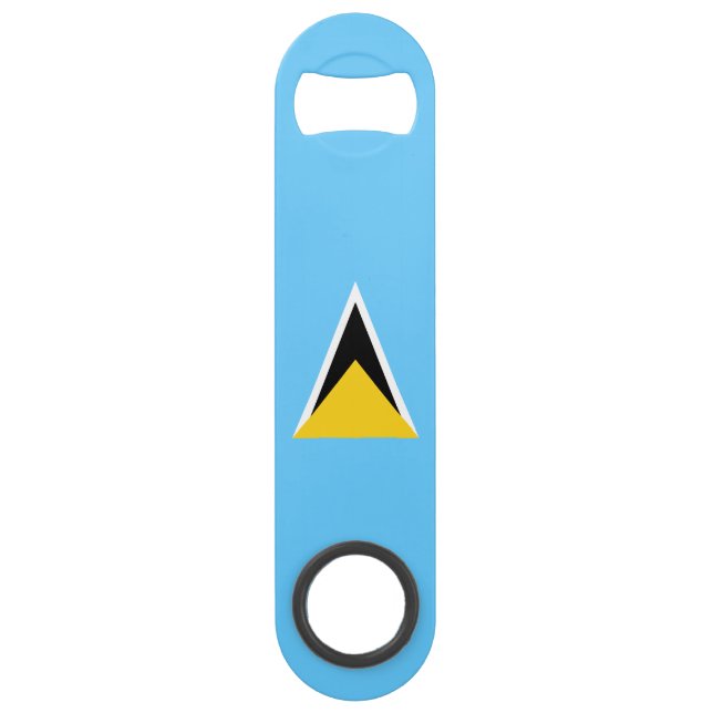 Fahne Saint Lucia Speed Flaschenöffner (Vorderseite)