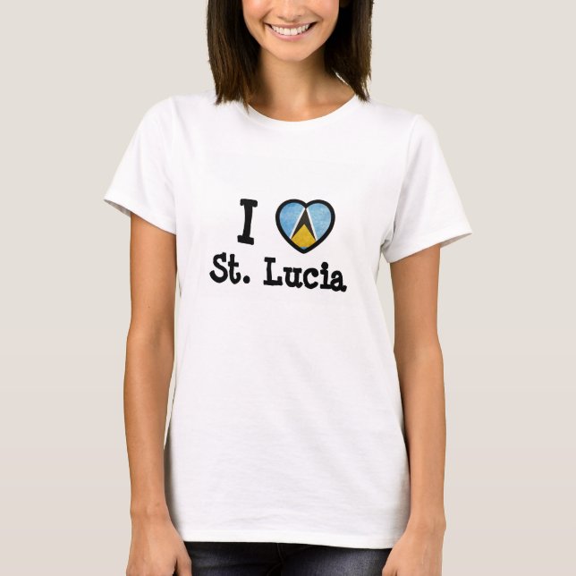 Fahne Saint Lucia T-Shirt (Vorderseite)