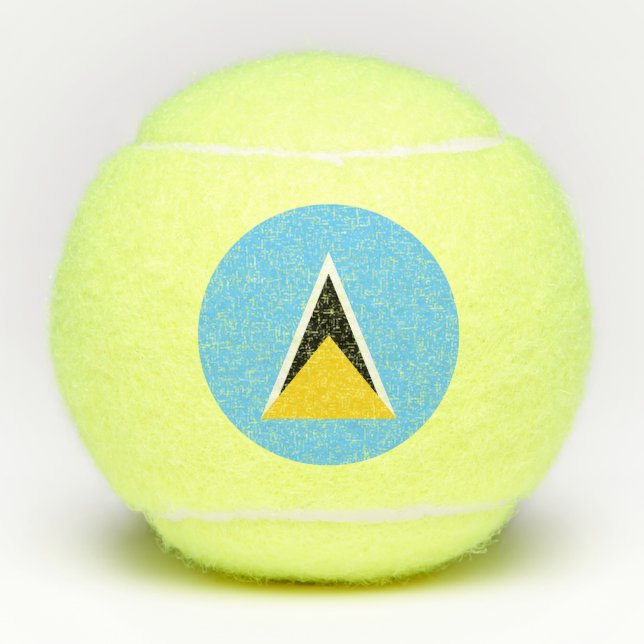 Fahne Saint Lucia Tennisbälle (Vorderseite)