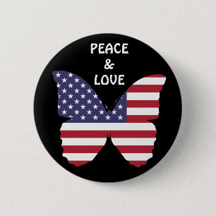 Fahne-Schmetterling Button