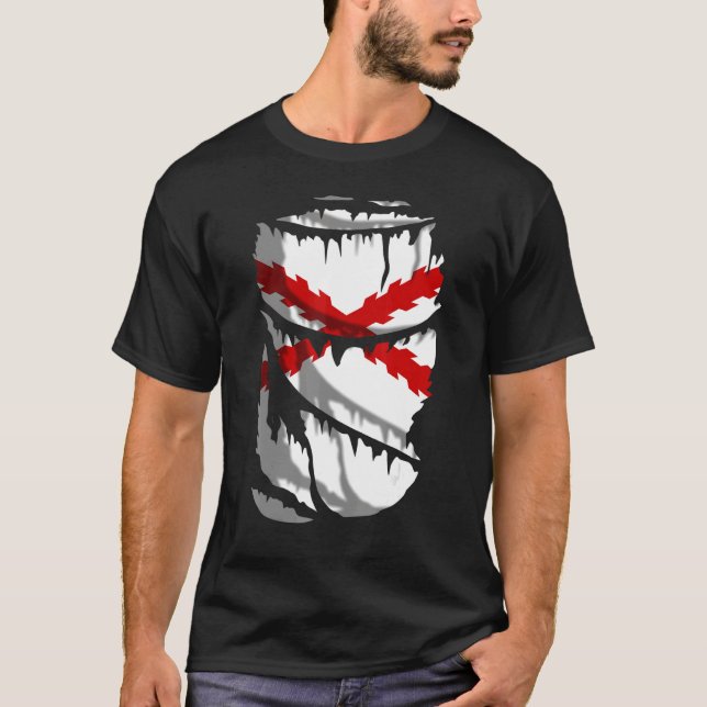 Fahne Spanisches Dreieck Burgund Kreuz T-Shirt (Vorderseite)