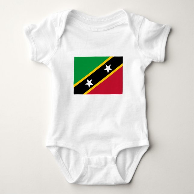 Fahne St. Kitts und Nevis Baby Strampler (Vorderseite)