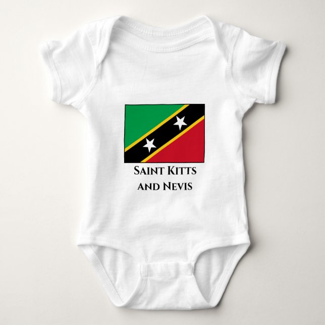Fahne St. Kitts und Nevis Baby Strampler (Vorderseite)