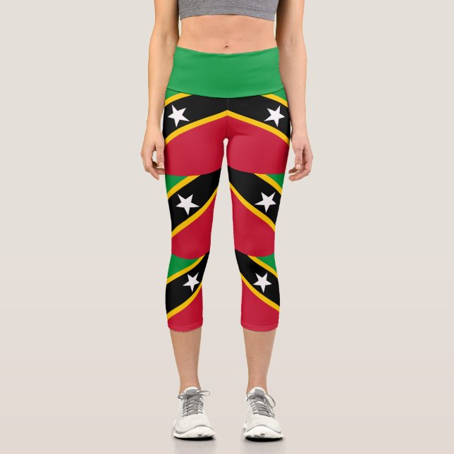 Fahne St. Kitts und Nevis Capri Leggings (Vorderseite)