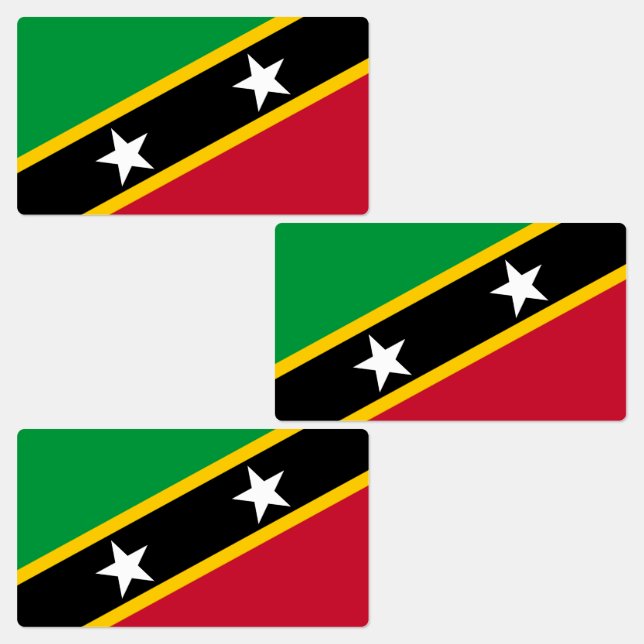Fahne St. Kitts und Nevis Etiketten (Gruppe)