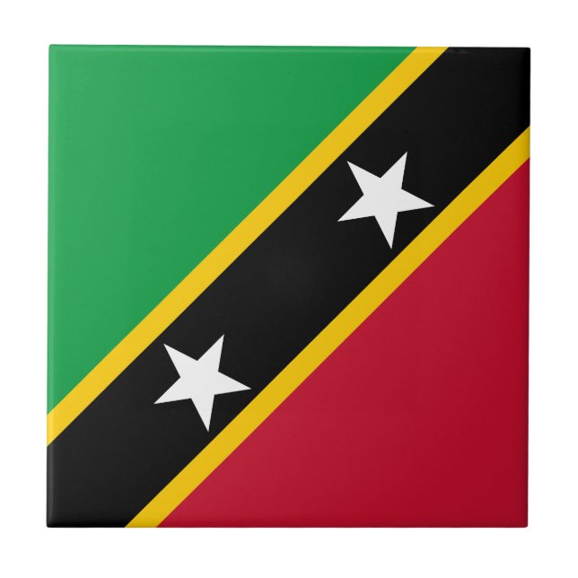 Fahne St. Kitts und Nevis Fliese (Vorderseite)