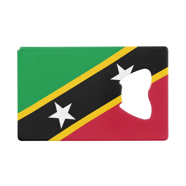 Fahne St. Kitts und Nevis Geldbeutel Flaschenöffner (Vorderseite (Horizontal))