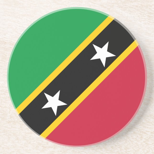 Fahne St. Kitts und Nevis Getränkeuntersetzer (Vorne)