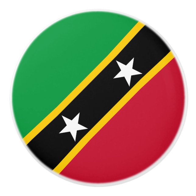 Fahne St. Kitts und Nevis Keramikknauf (Vorderseite)