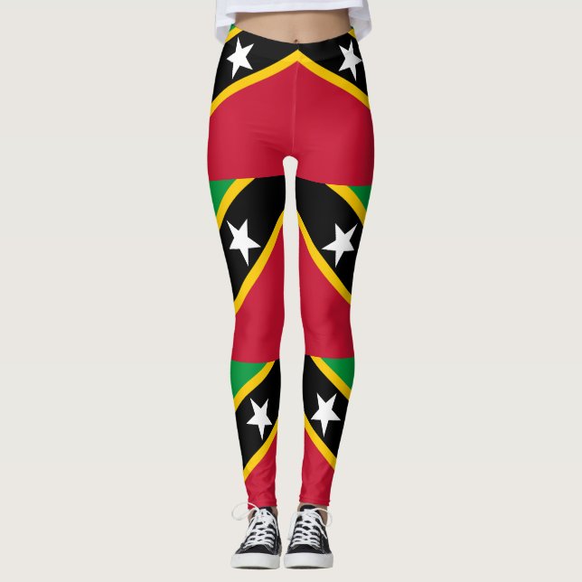 Fahne St. Kitts und Nevis Leggings (Vorderseite)