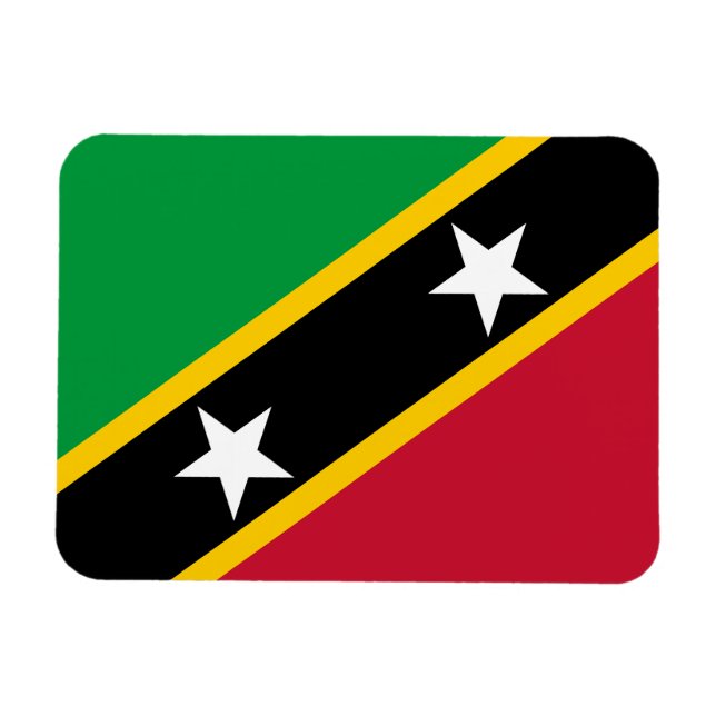 Fahne St. Kitts und Nevis Magnet (Horizontal)