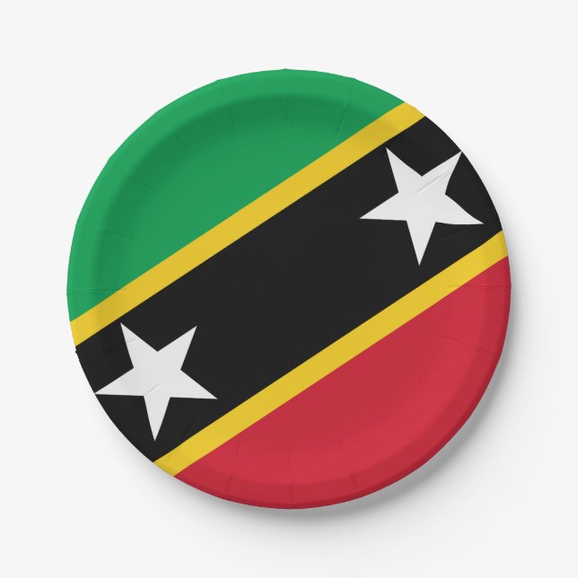Fahne St. Kitts und Nevis Pappteller (Vorderseite)