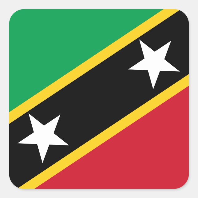 Fahne St. Kitts und Nevis Quadratischer Aufkleber (Vorderseite)