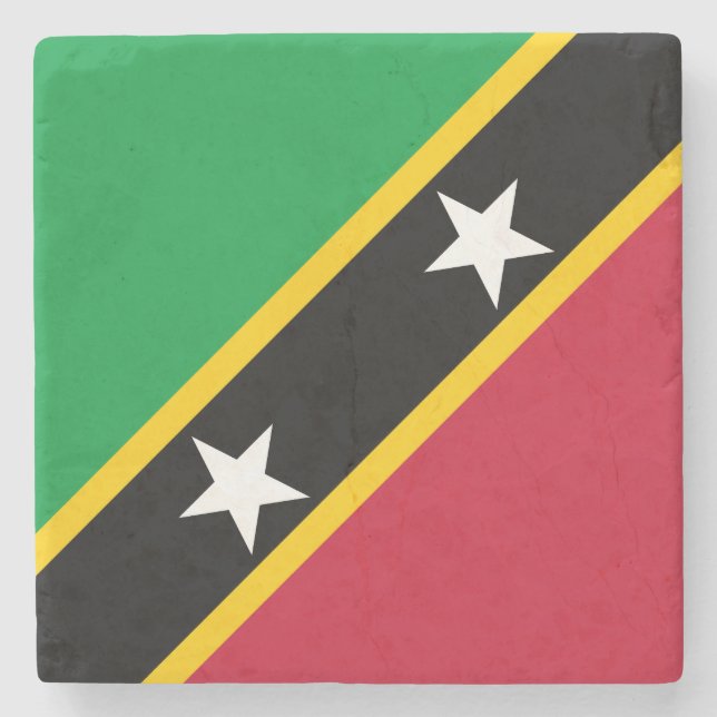 Fahne St. Kitts und Nevis Steinuntersetzer (Vorderseite)