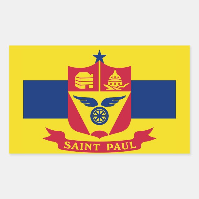 Fahne St. Paul, Minnesota Rechteckkantsticker Rechteckiger Aufkleber (Vorderseite)