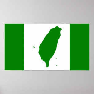 Fahne Unabhängiges Taiwan - 臺 獨 立 運 動 - 台 Poster