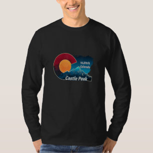 Fahne und Bergstil Burg Berggipfel T-Shirt