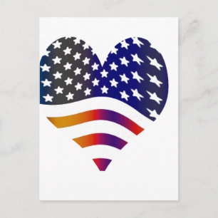 Fahne usa Herz Liebe amerikanische Ehrentruppen St Postkarte
