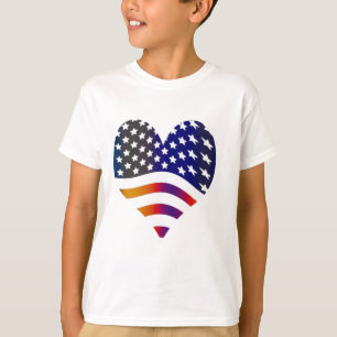 Fahne usa Herz Liebe amerikanische Ehrentruppen St T-Shirt