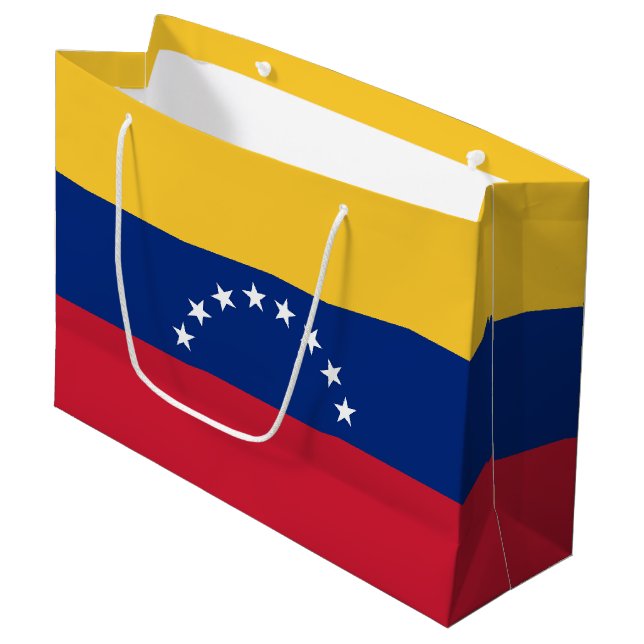 Fahne Venezuela Große Geschenktüte (Vorderseite Schrägansicht)