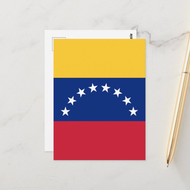 Fahne Venezuela Postkarte (Vorderseite/Rückseite Beispiel)