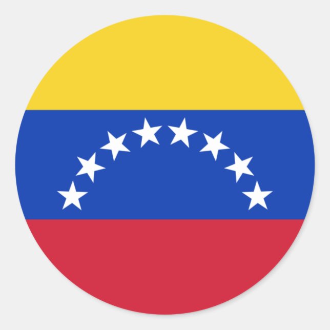 Fahne Venezuela Runder Aufkleber (Vorderseite)