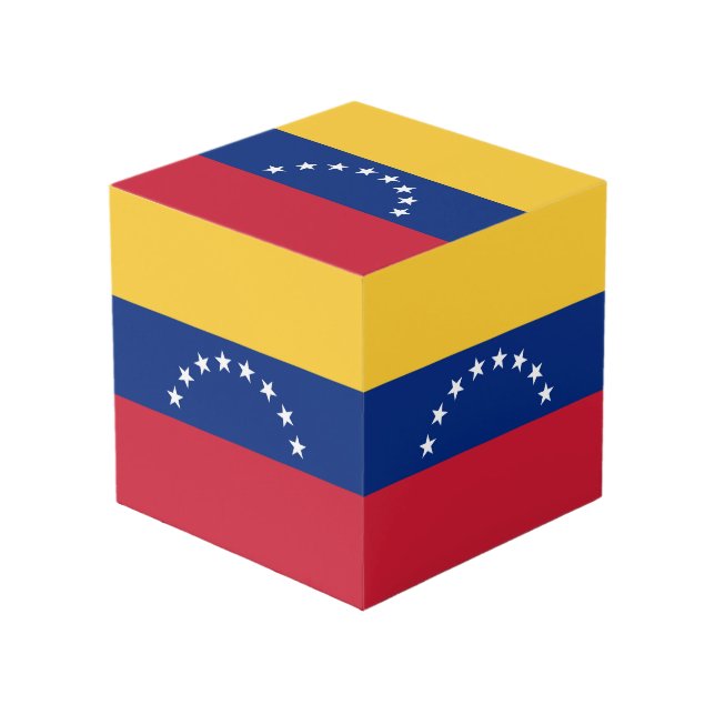 Fahne Venezuela Würfel (Vorderseite Schrägansicht)