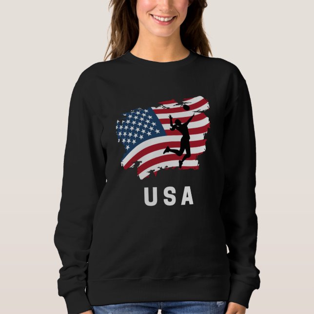 Fahne Volleyball American USA Sweatshirt (Vorderseite)