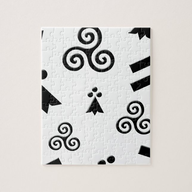 Fahne von der Bretagne Puzzle (Vertikal)