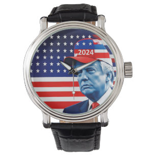 Fahne von Donald Trump 2024 Armbanduhr