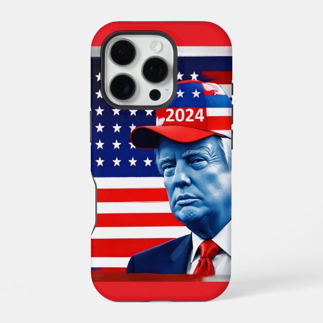 Fahne von Donald Trump 2024 iPhone Hülle (Rückseite)