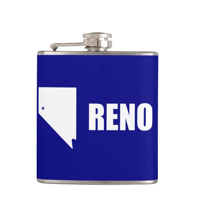 Fahne von Reno, Nevada Hip Flask Flachmann (Vorderseite)