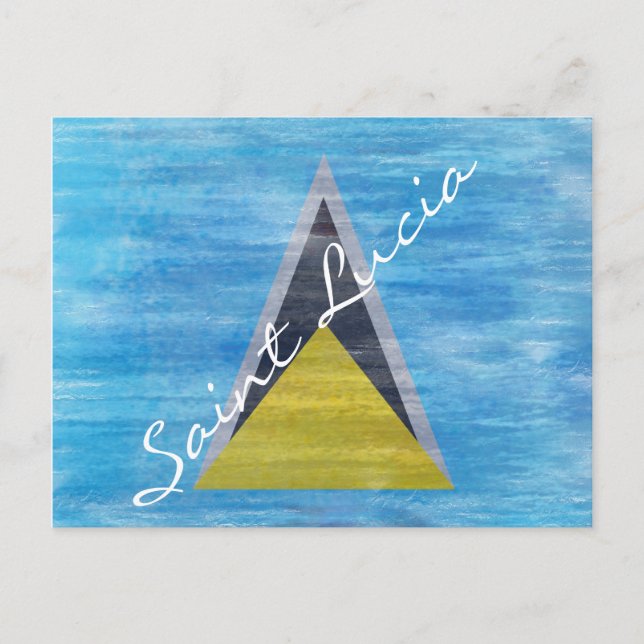 Fahne von Saint Lucia Postkarte (Vorderseite)