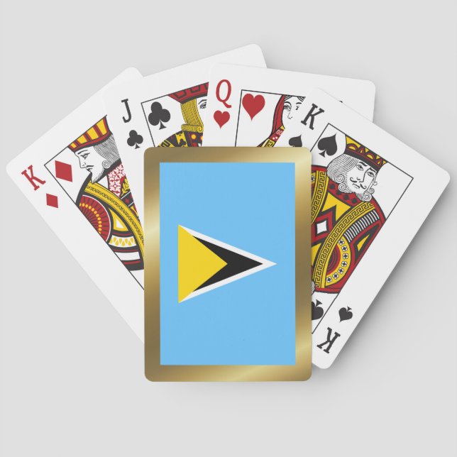 Fahne von Saint Lucia Spielkarten (Rückseite)