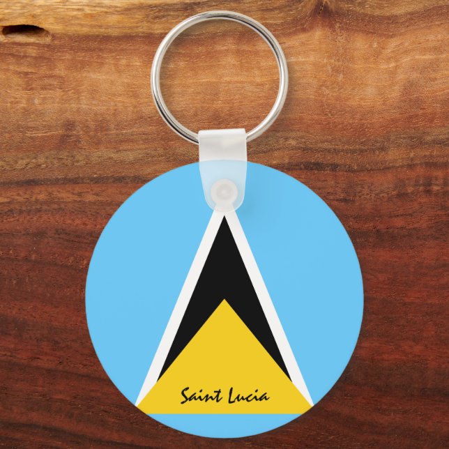 Fahne von Saint Lucia und Patriosen von Saint Luci Schlüsselanhänger (Vorderseite)